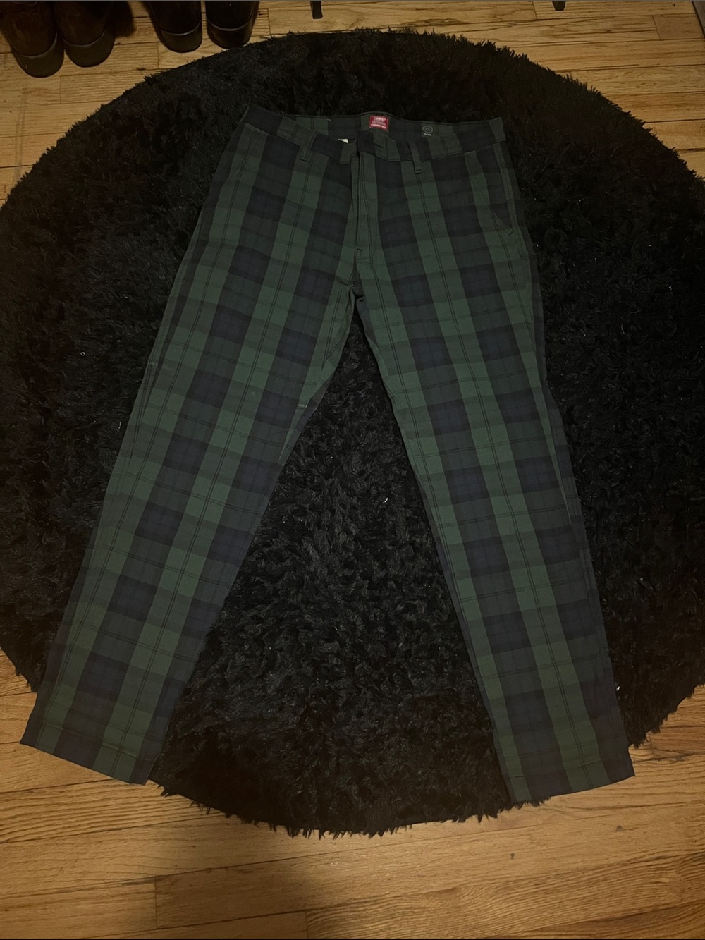 Levi's Green and Black Plaid Chinos